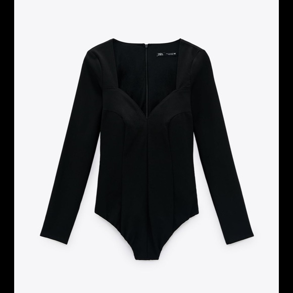 ZARA NWT SWEETHEART NECKLINE BODYSUIT - Picture 6 of 7